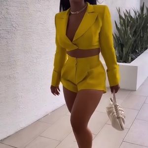Two piece yellow shorts yet